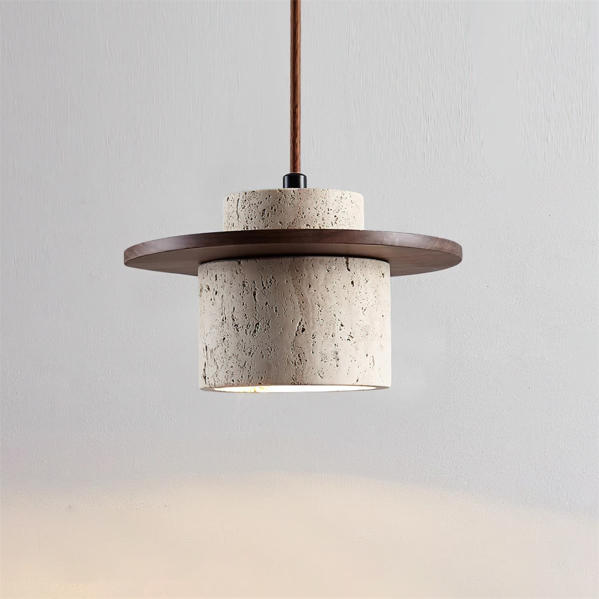 Elegante Cylindra stenen hanglamp met textuur HL992
