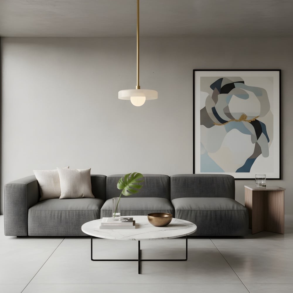 Kalo moderne hanglamp - Slanke metalen staaf en bolvormig glazen ontwerp HL2260