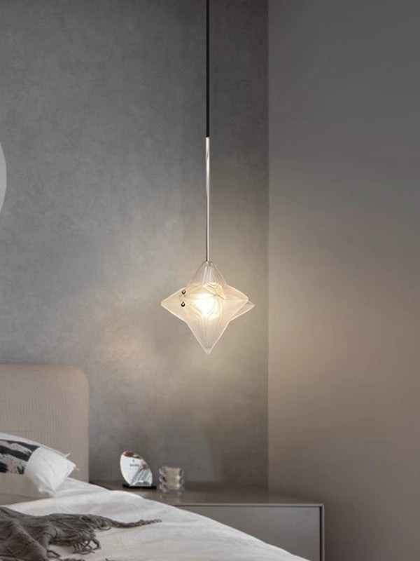 Art Deco Astris Elara Star hanglamp - hanglamp van matglas met geometrische stijl HL1792