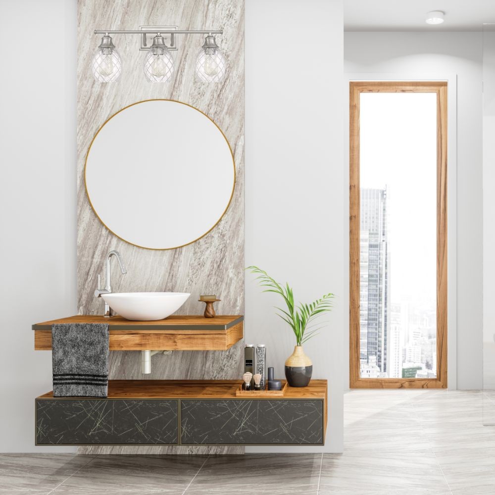 Moderne Boerderij Geborsteld Nikkel Glazen Wandlamp HL235