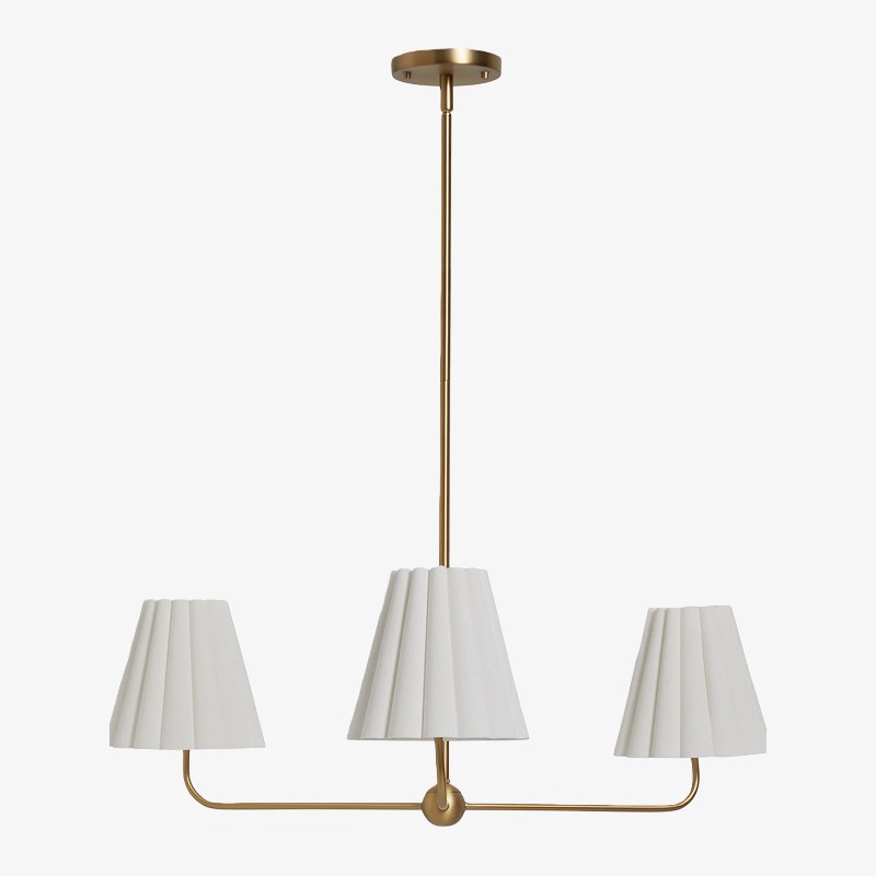 Ruffmeto kroonluchter met gegolfde kap en metalen frame voor eetkamer, hal en woonkamer HL1869