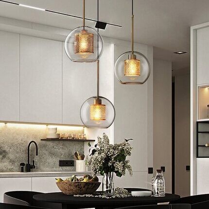 Vintage Glazen Hanglamp Industriele Woonkamer HL41