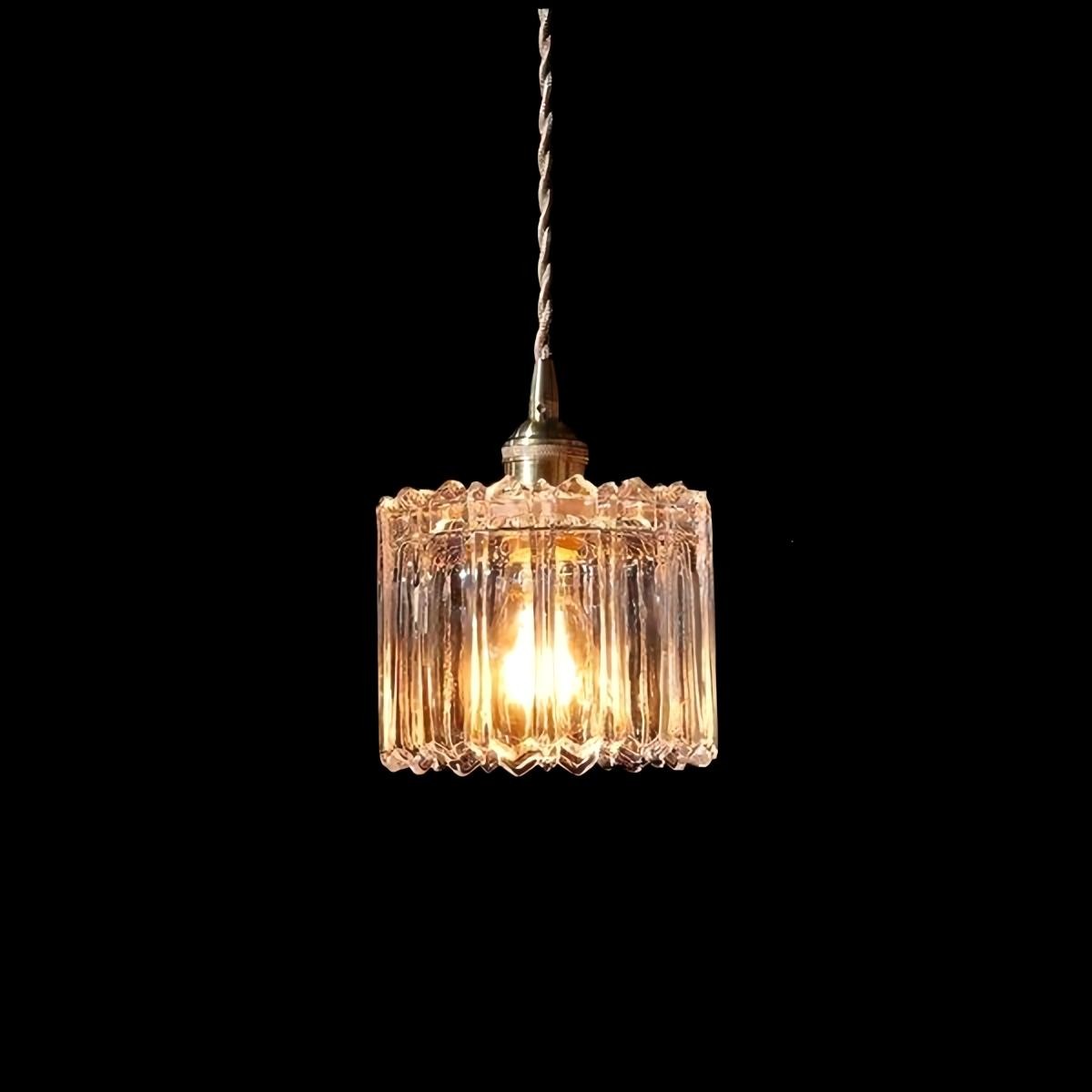 Antiek helder geribbeld glas Slaapkamer keuken hanglamp HL48