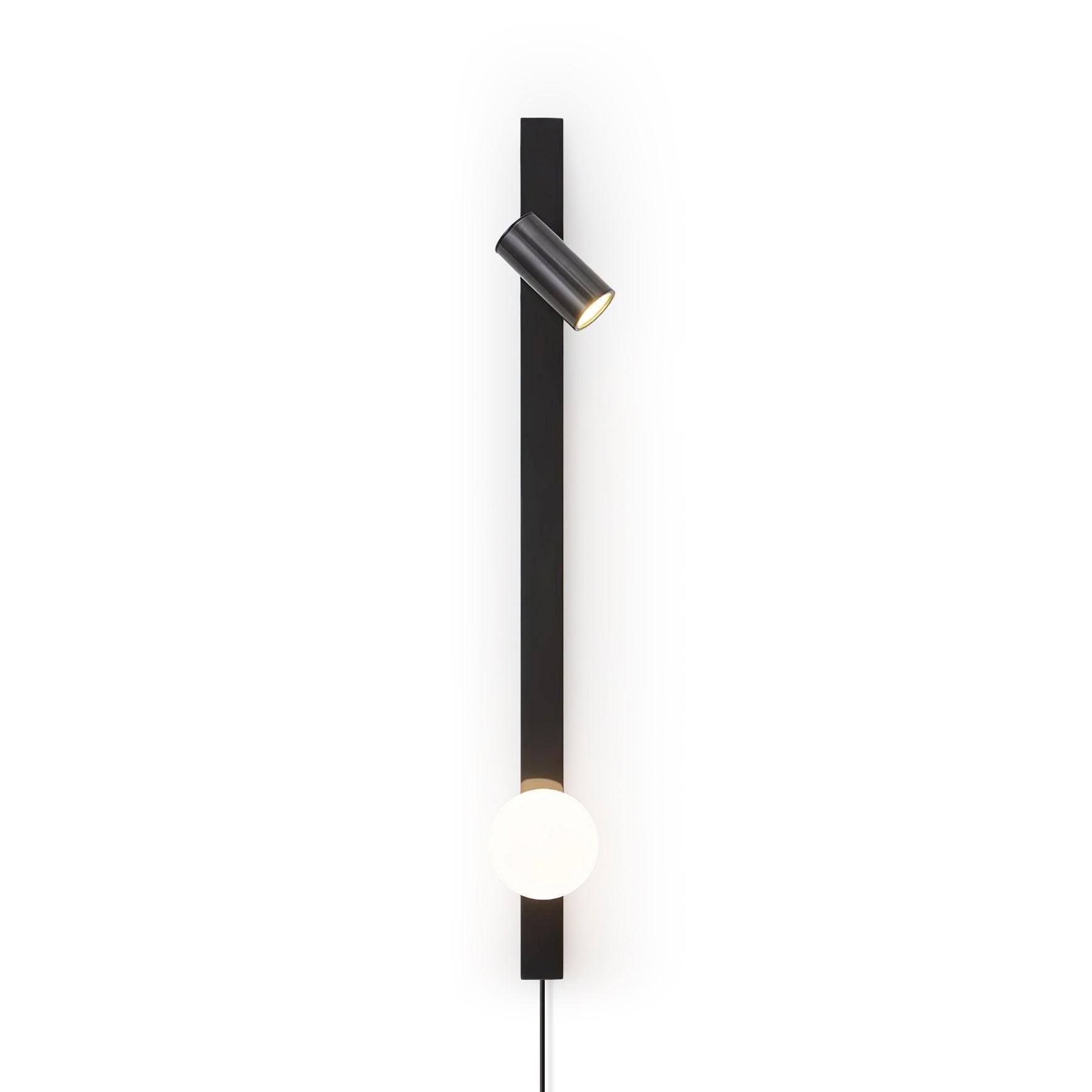 Moderne zwarte lineaire wandlamp met lange arm HL1123