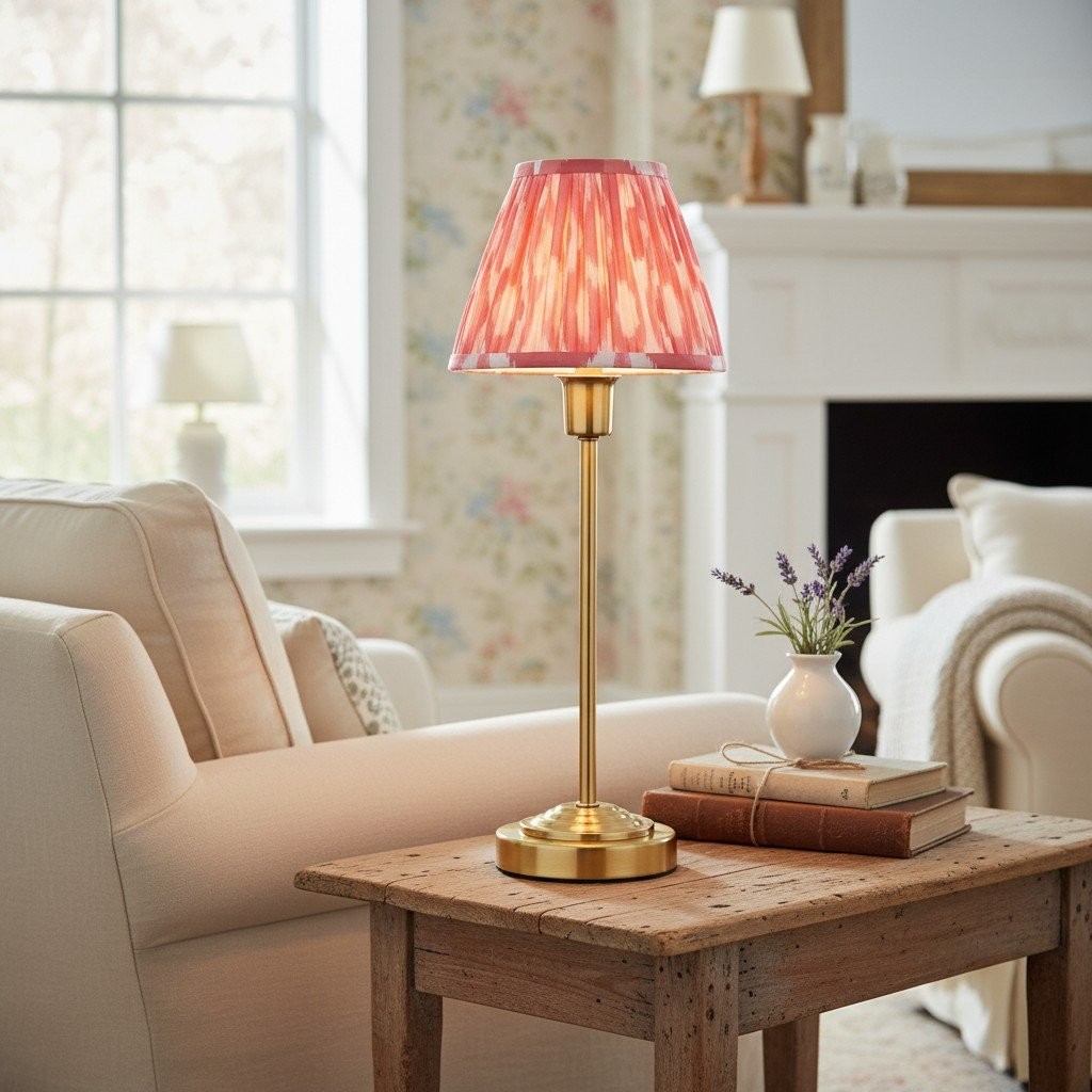 Bronzuno Tafellamp met Patroonstof - Messing of Bronskleurige Afwerking Modern-Boheemse Nacht- & Woonkamerlamp HL2152