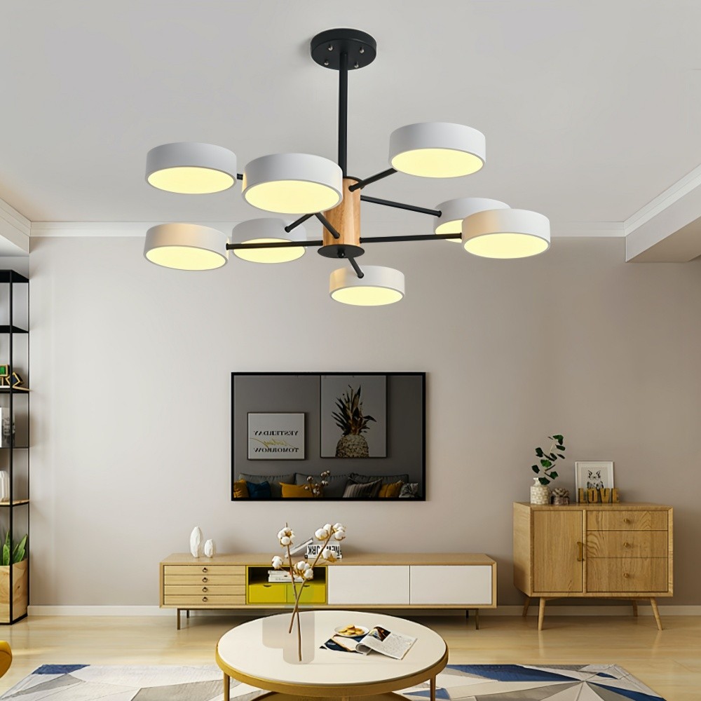 Scandinavische kroonluchter met houten takken - Sputnik Disc LED-lamp HL1352