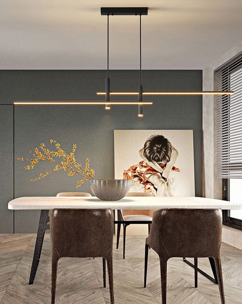 Moderne minimalistische strakke metalen staaf kroonluchter HL694