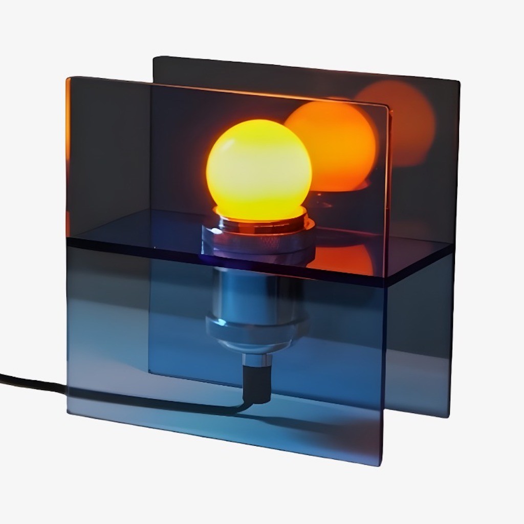 Tafellamp met zonsondergang- en oceaanhorizonmotief - Sfeervolle, moderne decoratieve bureaulamp met kleurverloop voor