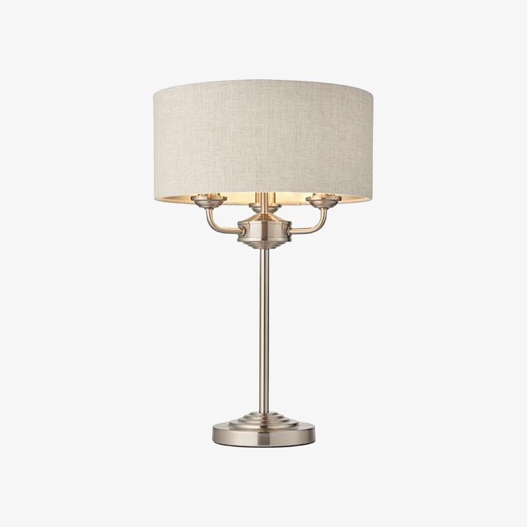 Tela 1-lichts en 3-lichts tafellamp - Modern linnen en metaal voor naast het bed of in de woonkamer HL2043