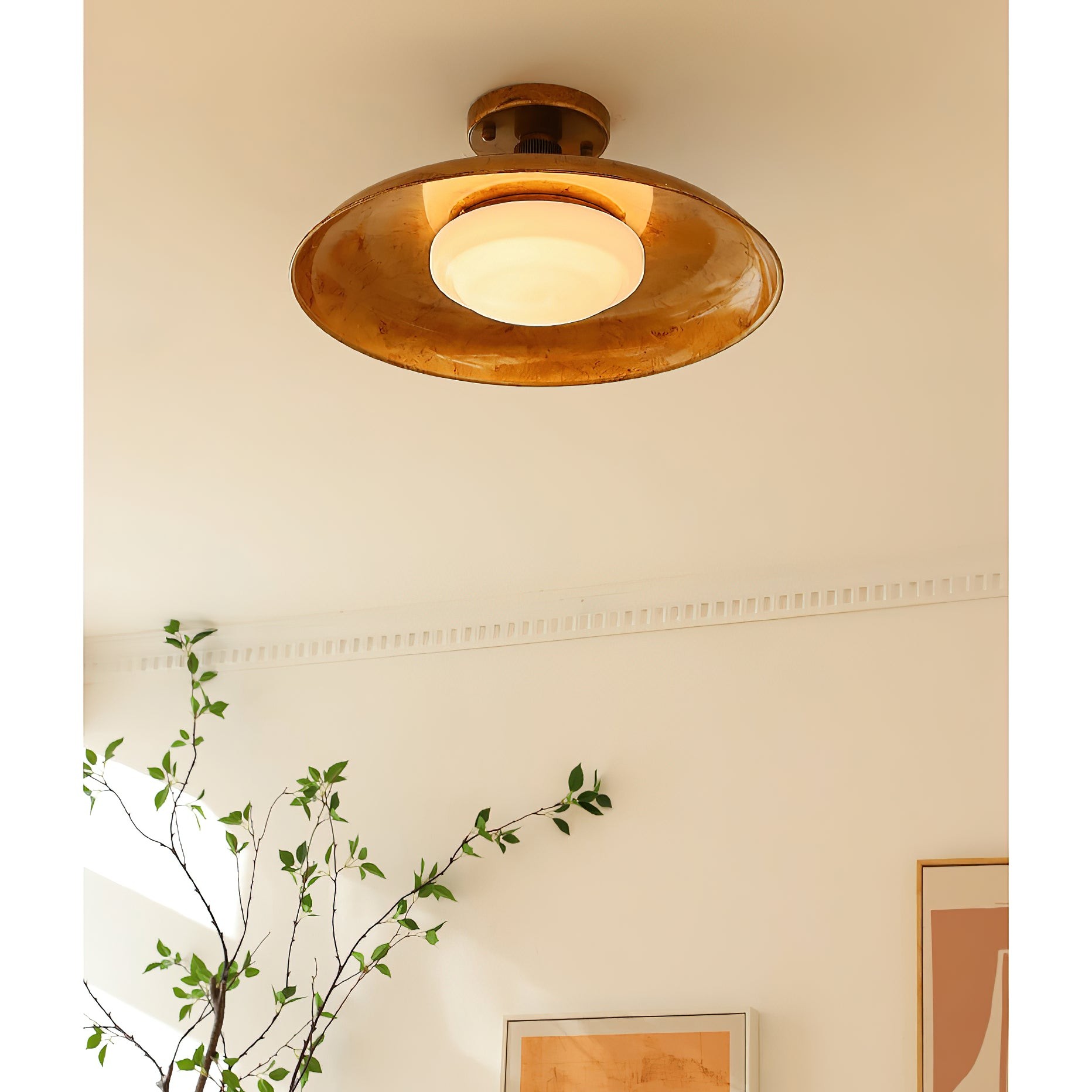 Plafondlamp met plat paneel in potdekselstijl HL3250