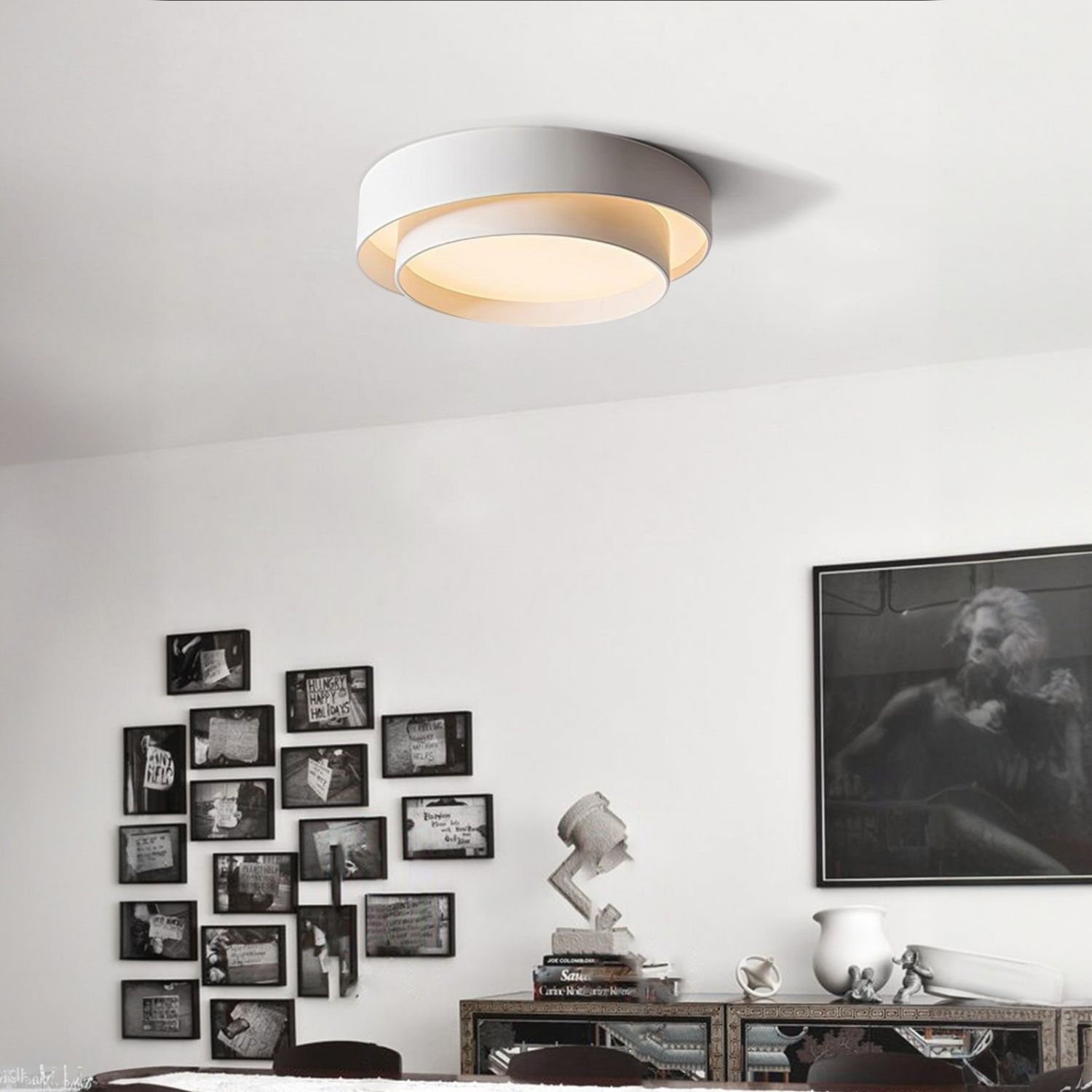 Dubbele ronde schijf Melody plafondlamp HL165
