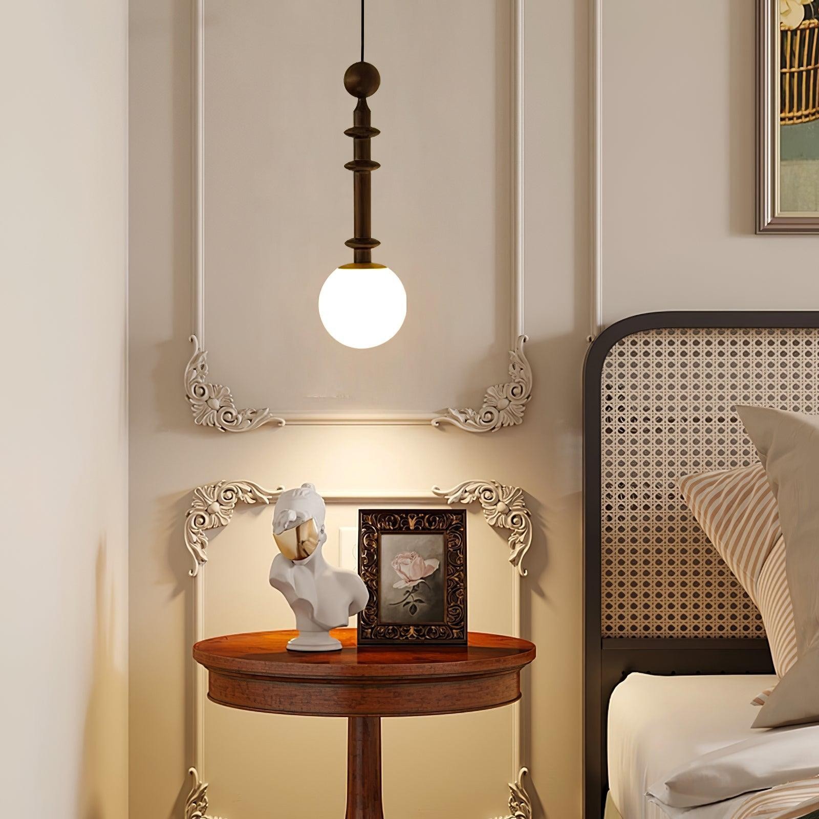 Eetkamer Houten Romeinse Kolom Hanglamp HL60
