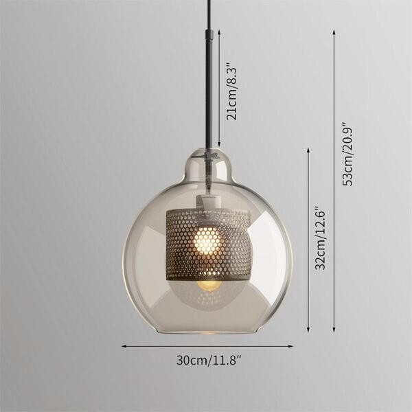 Vintage Glazen Hanglamp Industriele Woonkamer HL41