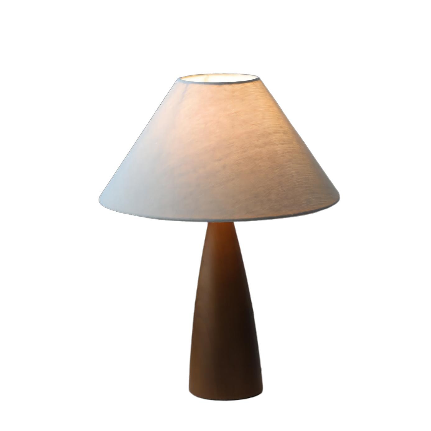 Retro houten tafellamp van imitatieschapenvachtlinnen HL222