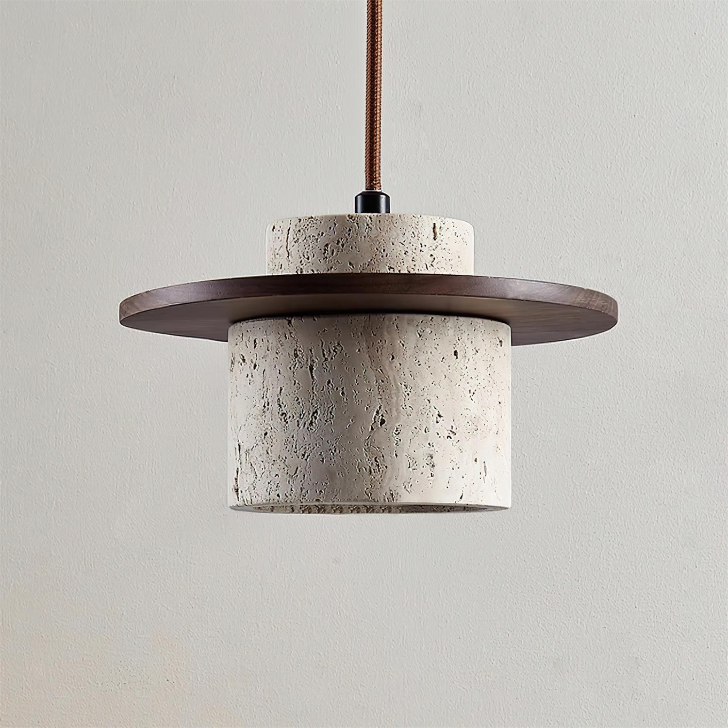 Elegante Cylindra stenen hanglamp met textuur HL992