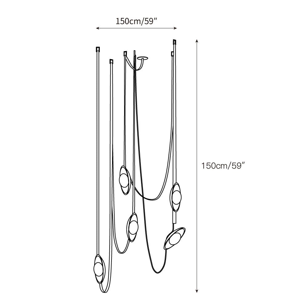 Hanglamp van leer met Light Rail-design HL3241