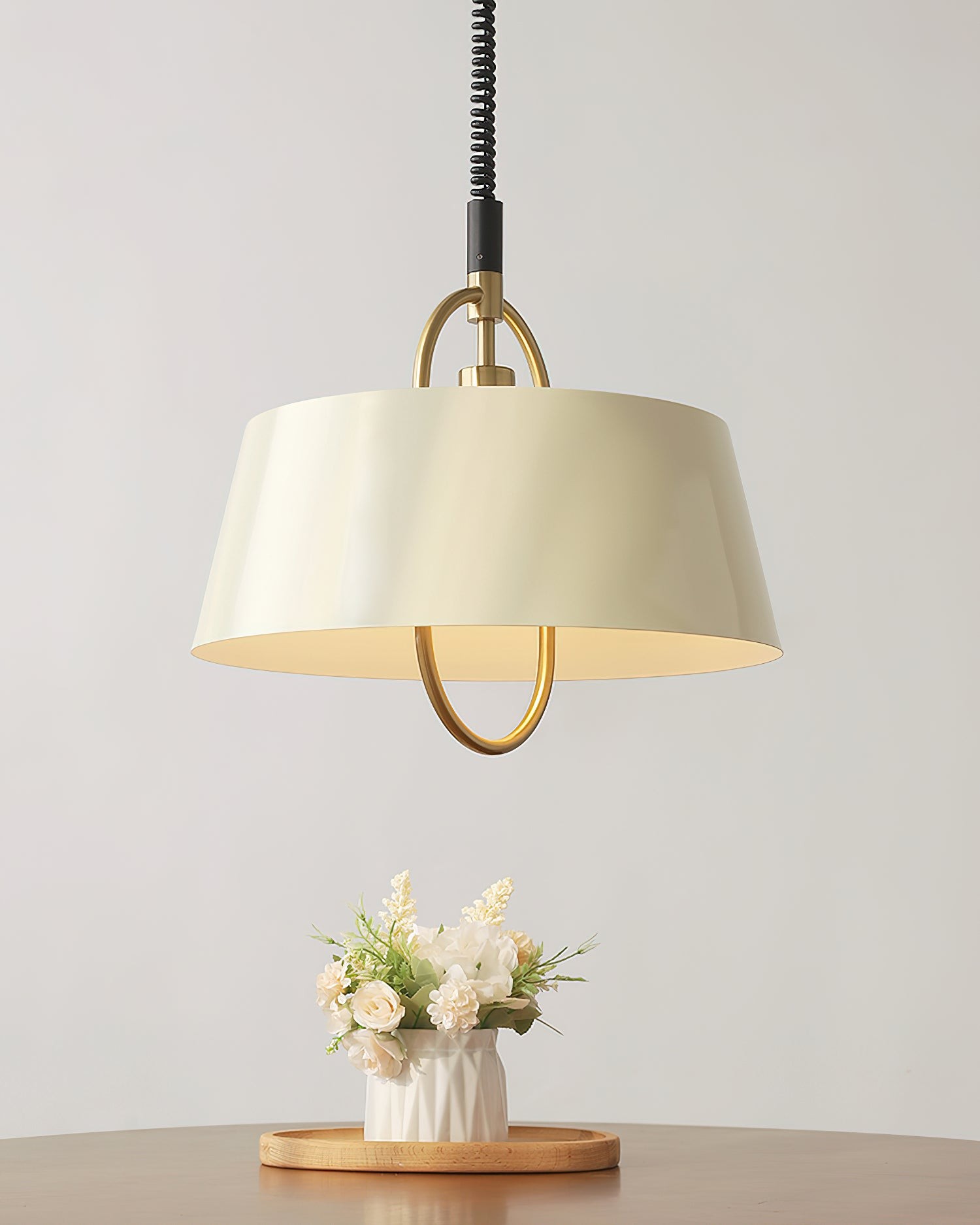 Retro klassieke trommelvormige intrekbare metalen hanglamp HL353