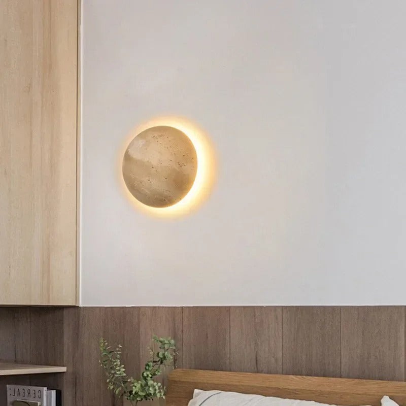 Amber Loft Travertin Ronde Wandlamp HL3438