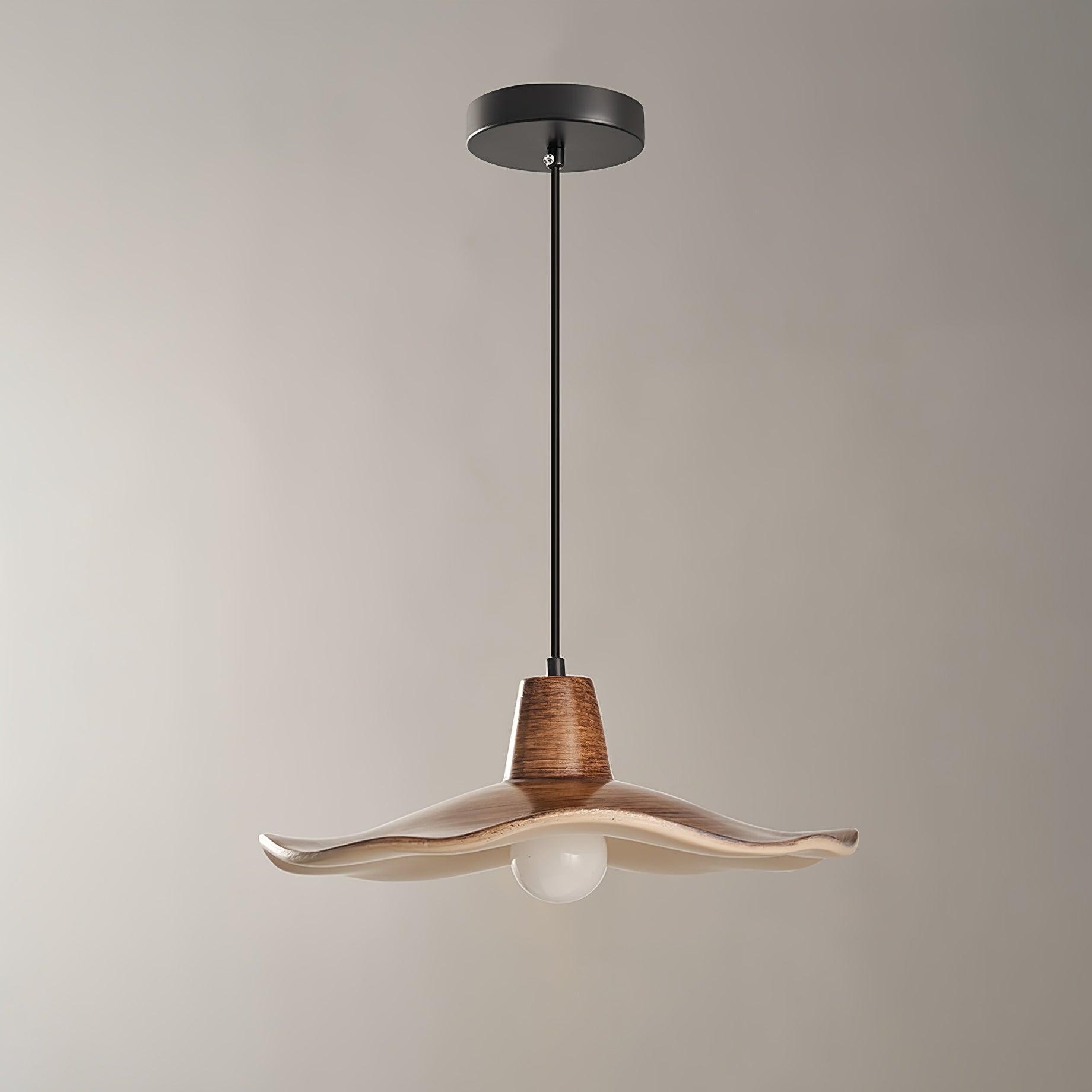 Zwarte imitatie walnoot houtnerf keuken hanglamp HL864