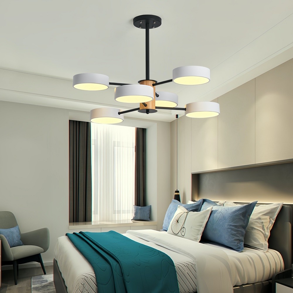 Scandinavische kroonluchter met houten takken - Sputnik Disc LED-lamp HL1352