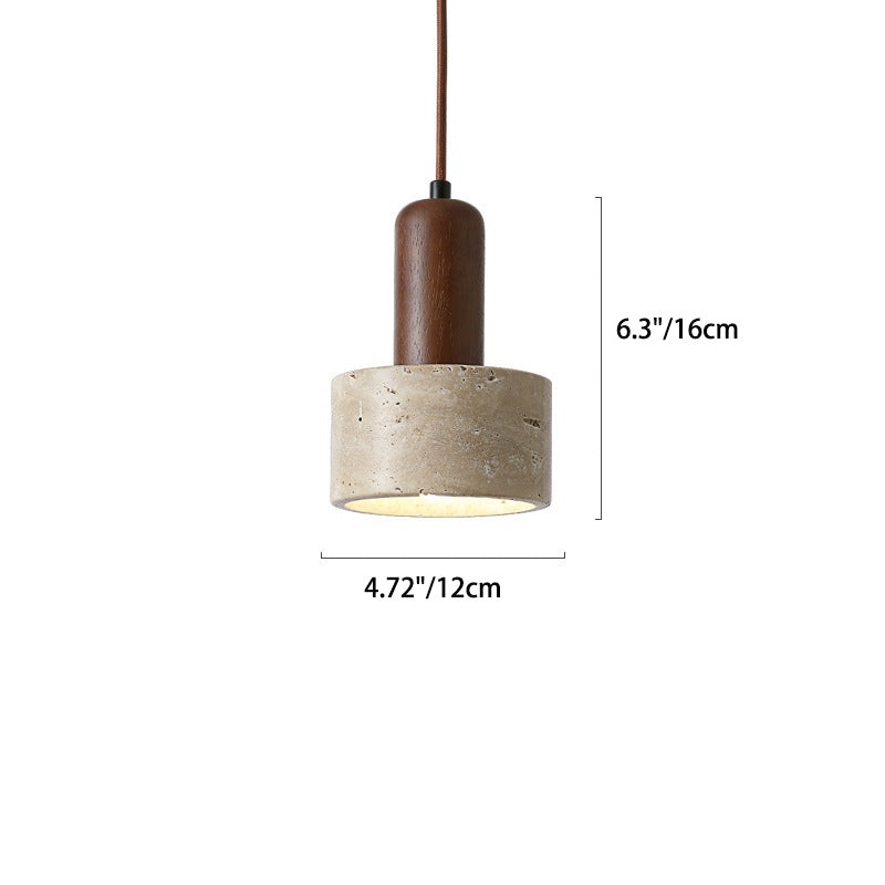Traditionele retro cilindrische hanglamp van massief hout HL868