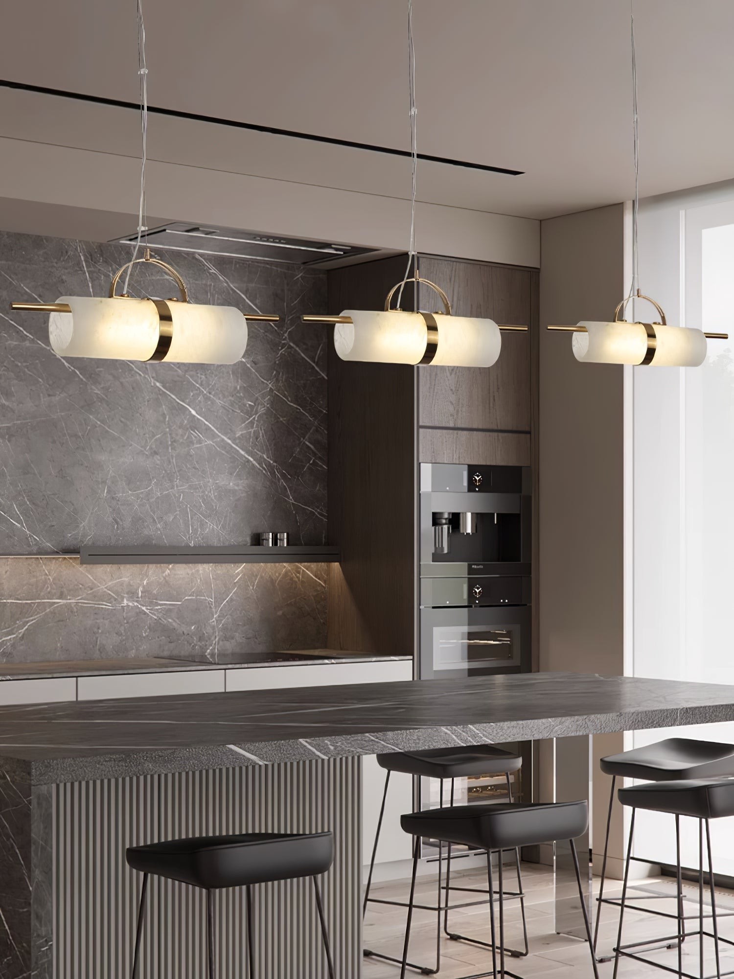 Mini cilindrische albasten hanglamp HL2974