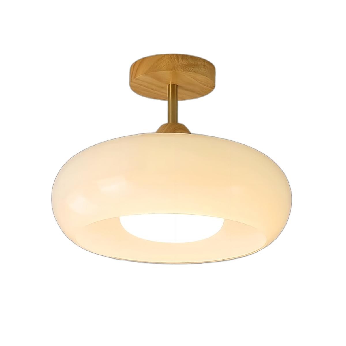 Vintage Bauhaus Glazen Schijfplafondlamp HL153