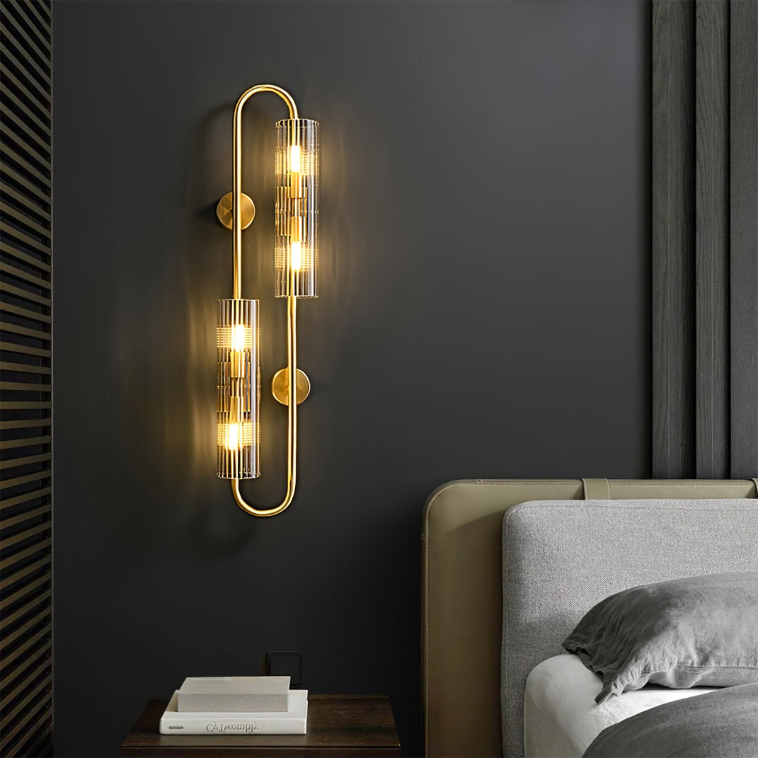 Dubbele messing wandlamp HL1138