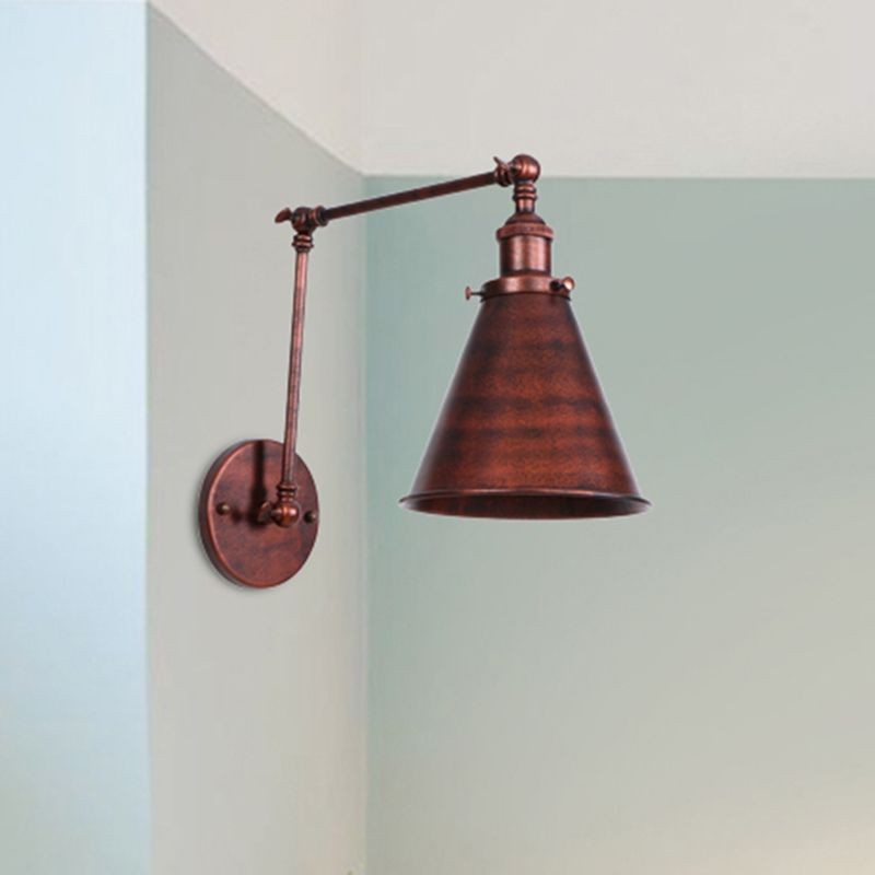 Verstelbare metalen wandlamp in industriële stijl HL995