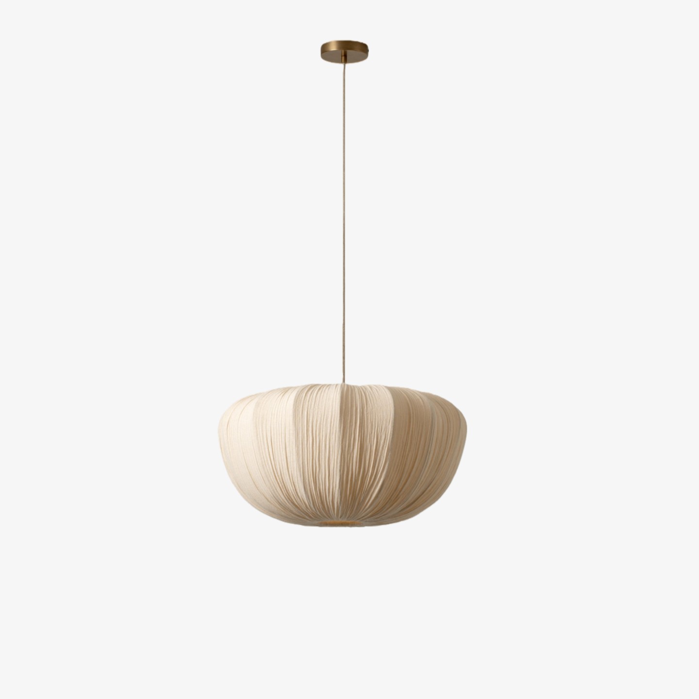 Linbron hanglamp – Moderne lamp met zachte linnen kap en gebogen frame voor de eetkamer HL2282