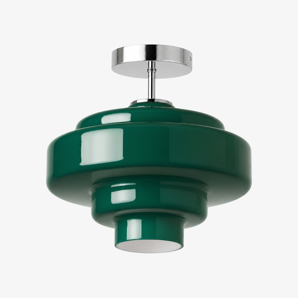 Koloro glazen plafondlamp - gelaagde, afgeronde lampenkap voor hal of garderobe HL3581
