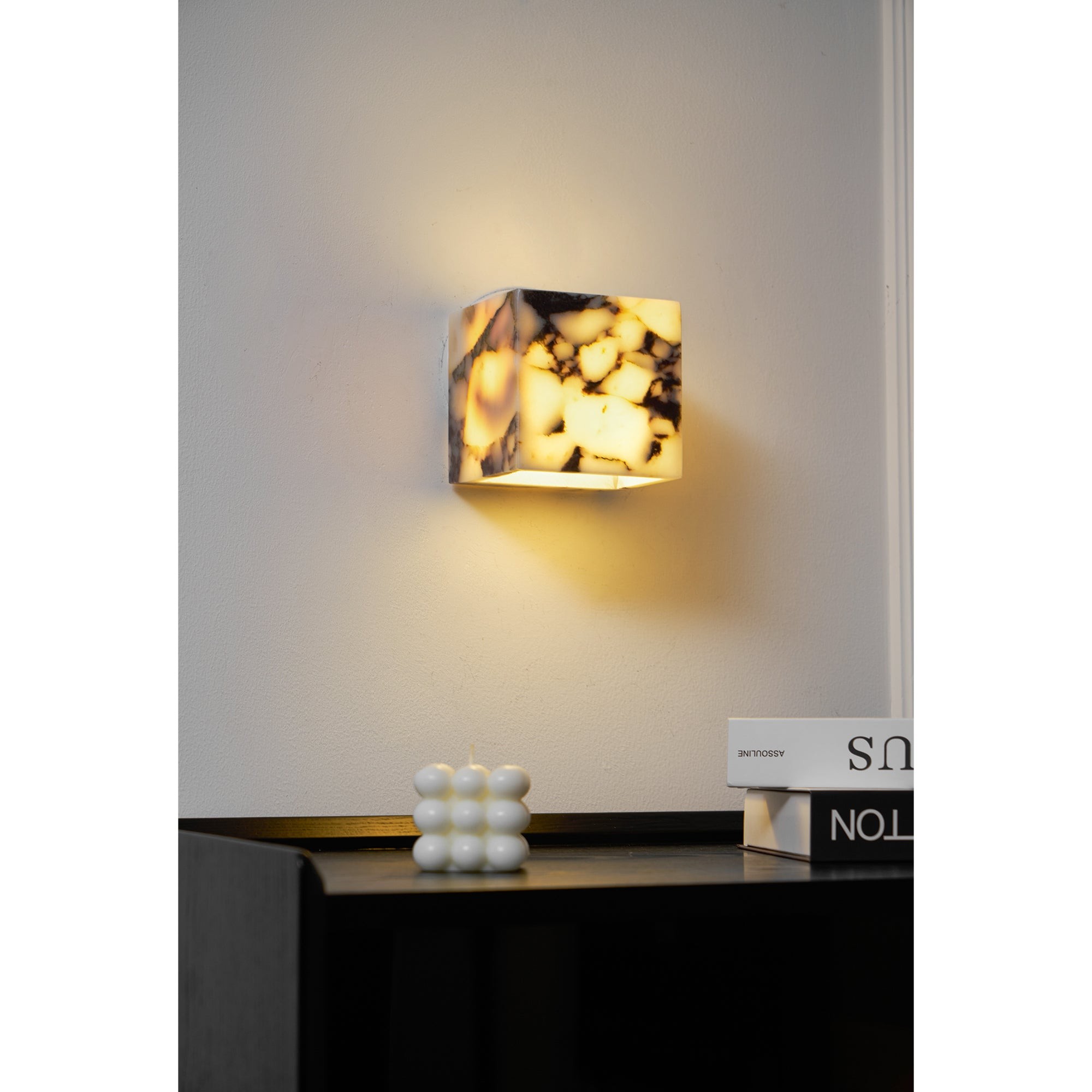 Vierkante marmeren wandlamp HL3178