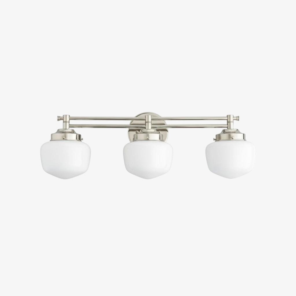 Opalume glazen Art Deco badkamerlamp - wandlamp met witte glazen kappen HL1668