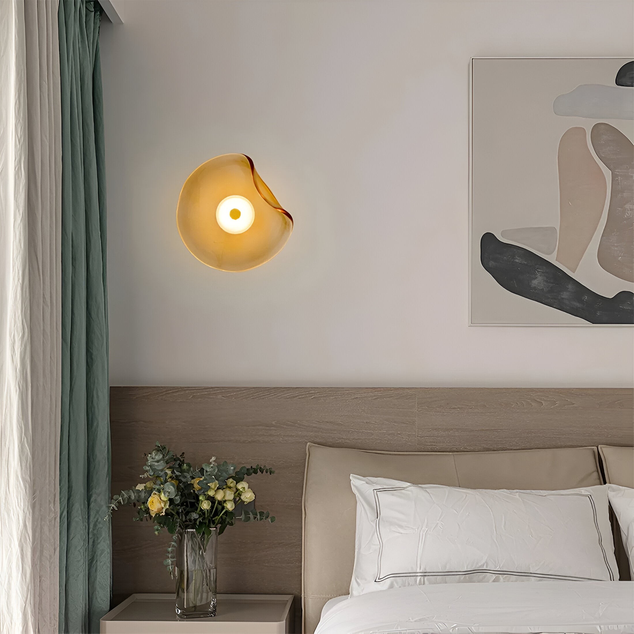 Nordic gebogen glazen Japanse stijl glazen stenen LED wandlamp HL1294