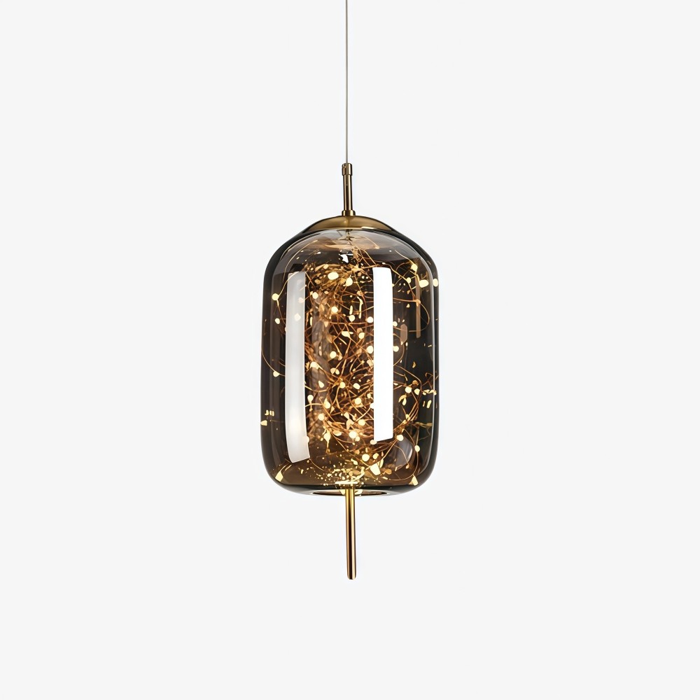 Scandinavische cilindervormige ovale glazen hanglamp HL479