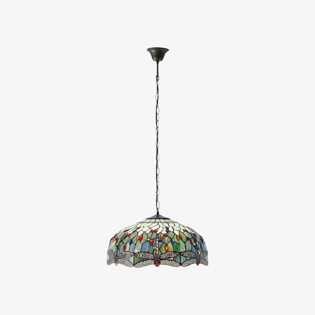 TF Dragonfly Tiffany hanglamp - Art Nouveau hanglamp met glas-in-lood voor de woonkamer HL2045