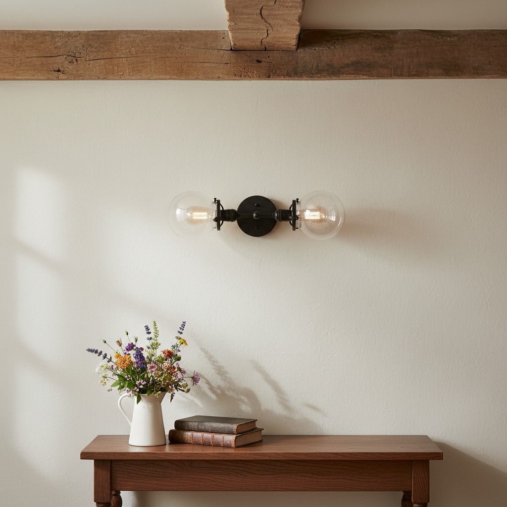 Lumio Globe Industriële Badkamerverlichting - Moderne Dubbele Bol Wandlamp HL1705