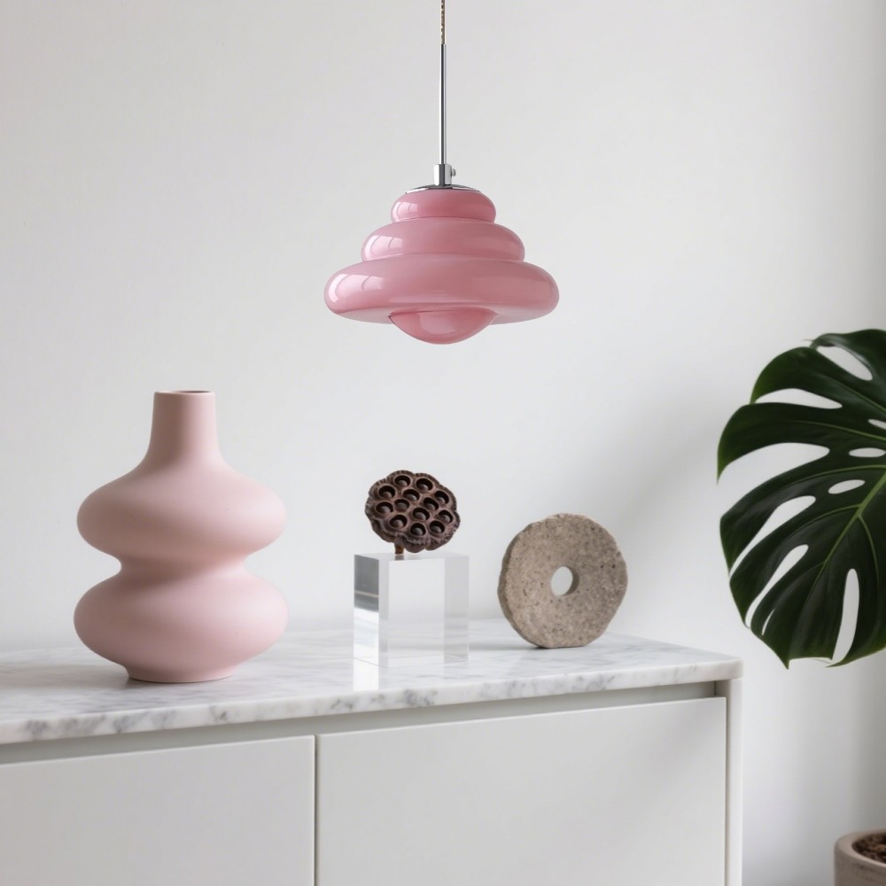 Art Deco glazen hanglamp - Bauhaus Donut kleurrijk ontwerp HL1334