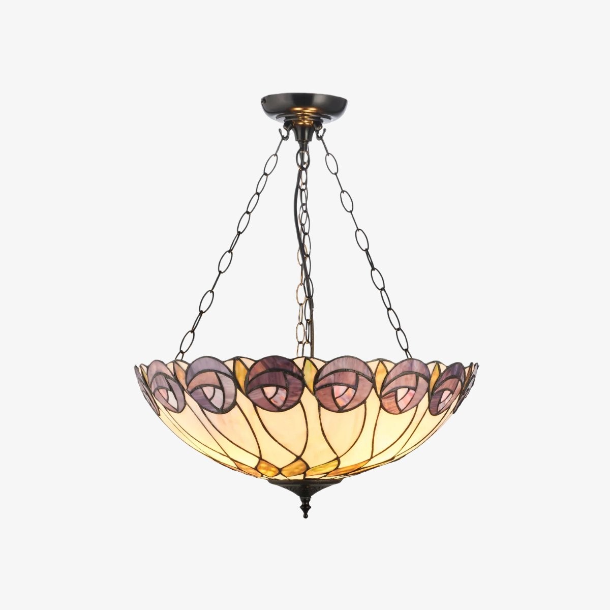 TF Hutchinson Tiffany hanglamp - Omgekeerde kunstglazen verstelbare hanglamp voor thuis HL2097