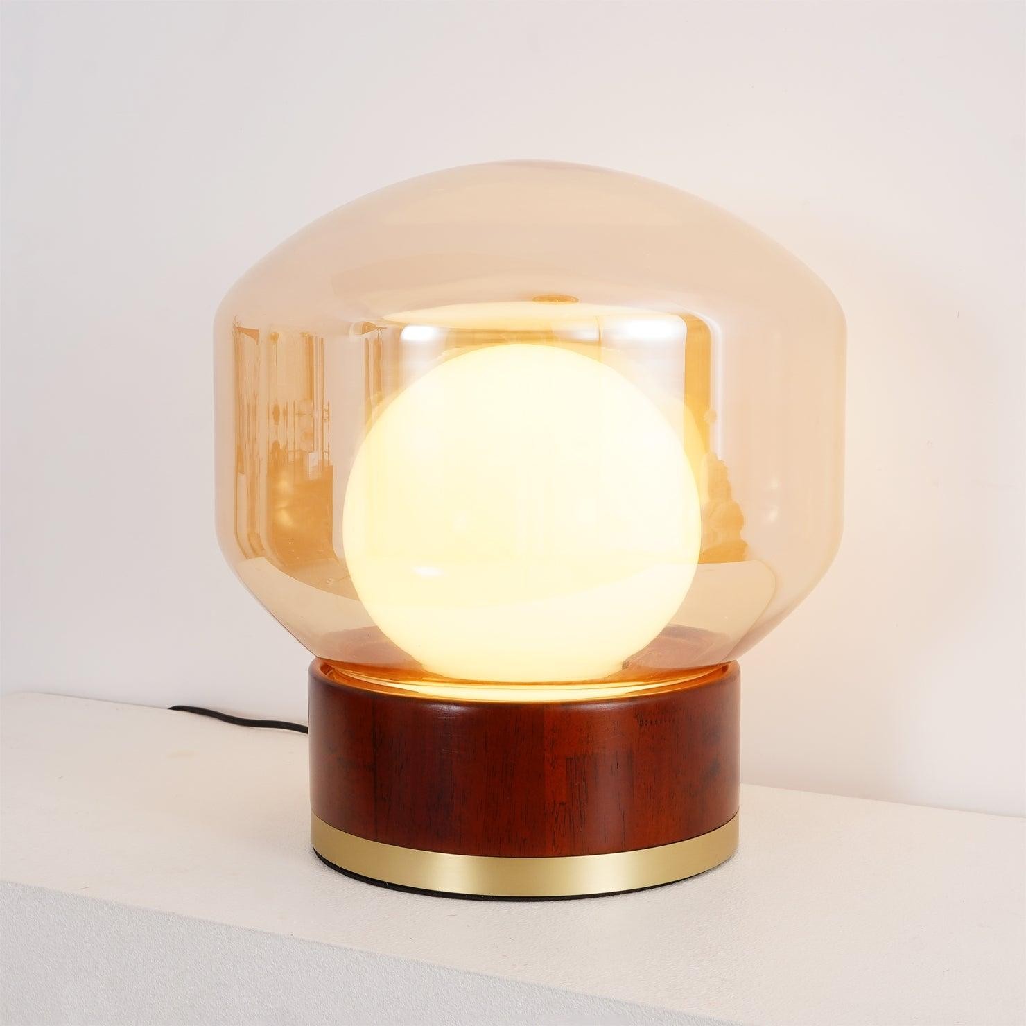 Eenvoudige creatieve houten bol tafellamp HL779