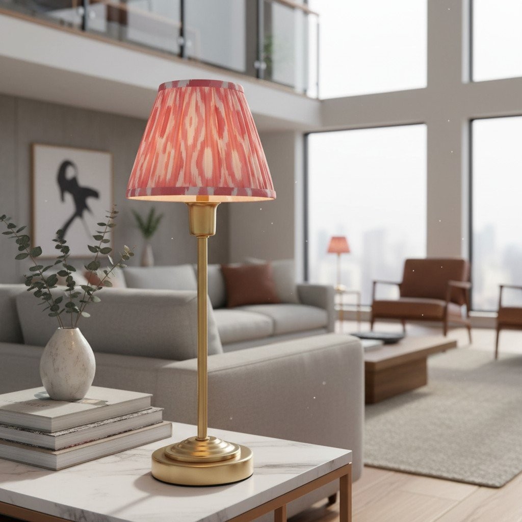 Bronzuno Tafellamp met Patroonstof - Messing of Bronskleurige Afwerking Modern-Boheemse Nacht- & Woonkamerlamp HL2152