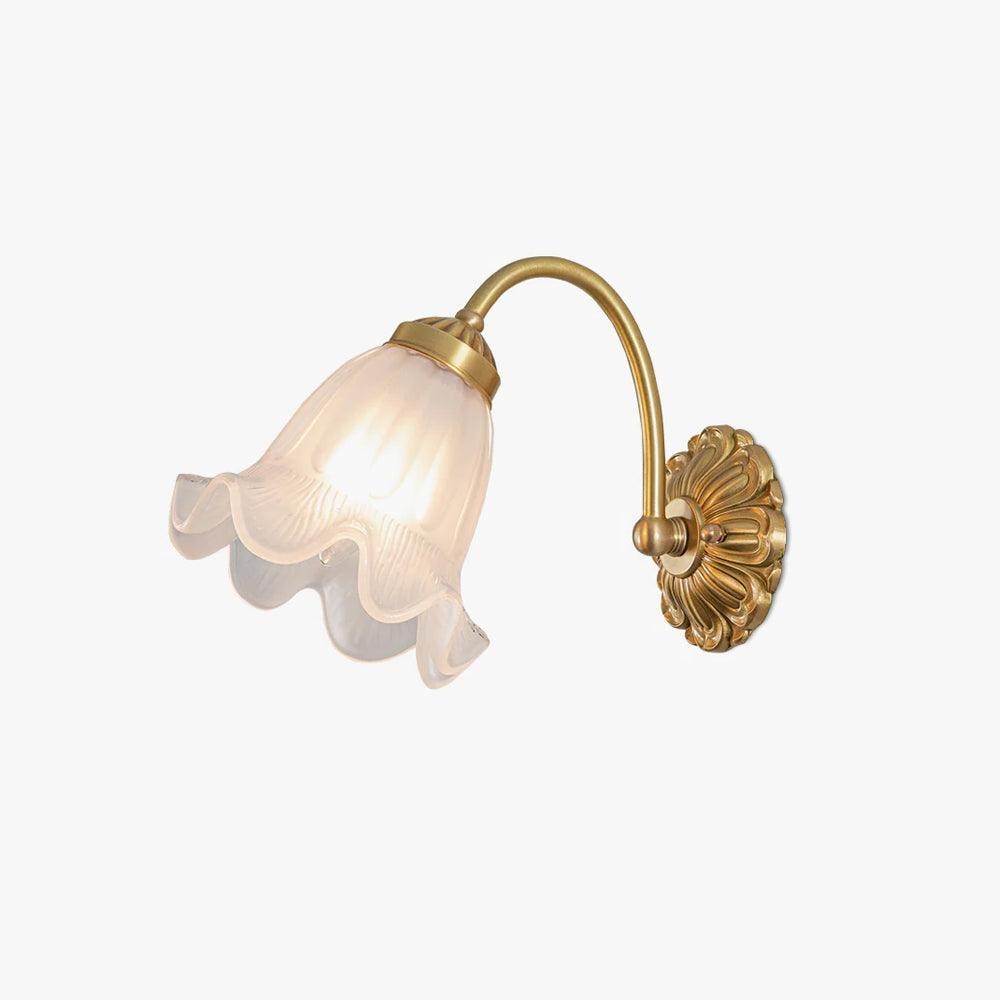 Nordic Modern Retro Elegant Bloem Messing Glas Wandlamp HL393
