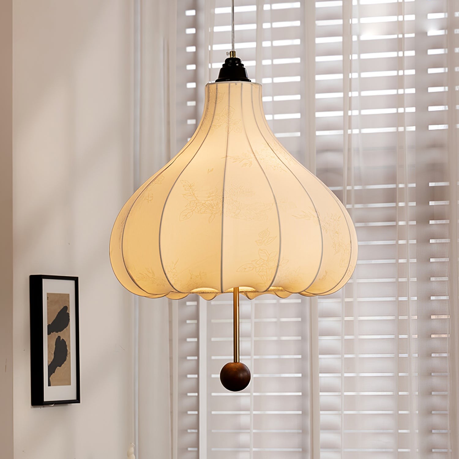 Retro Kastanje Stoffen Hanglamp HL495