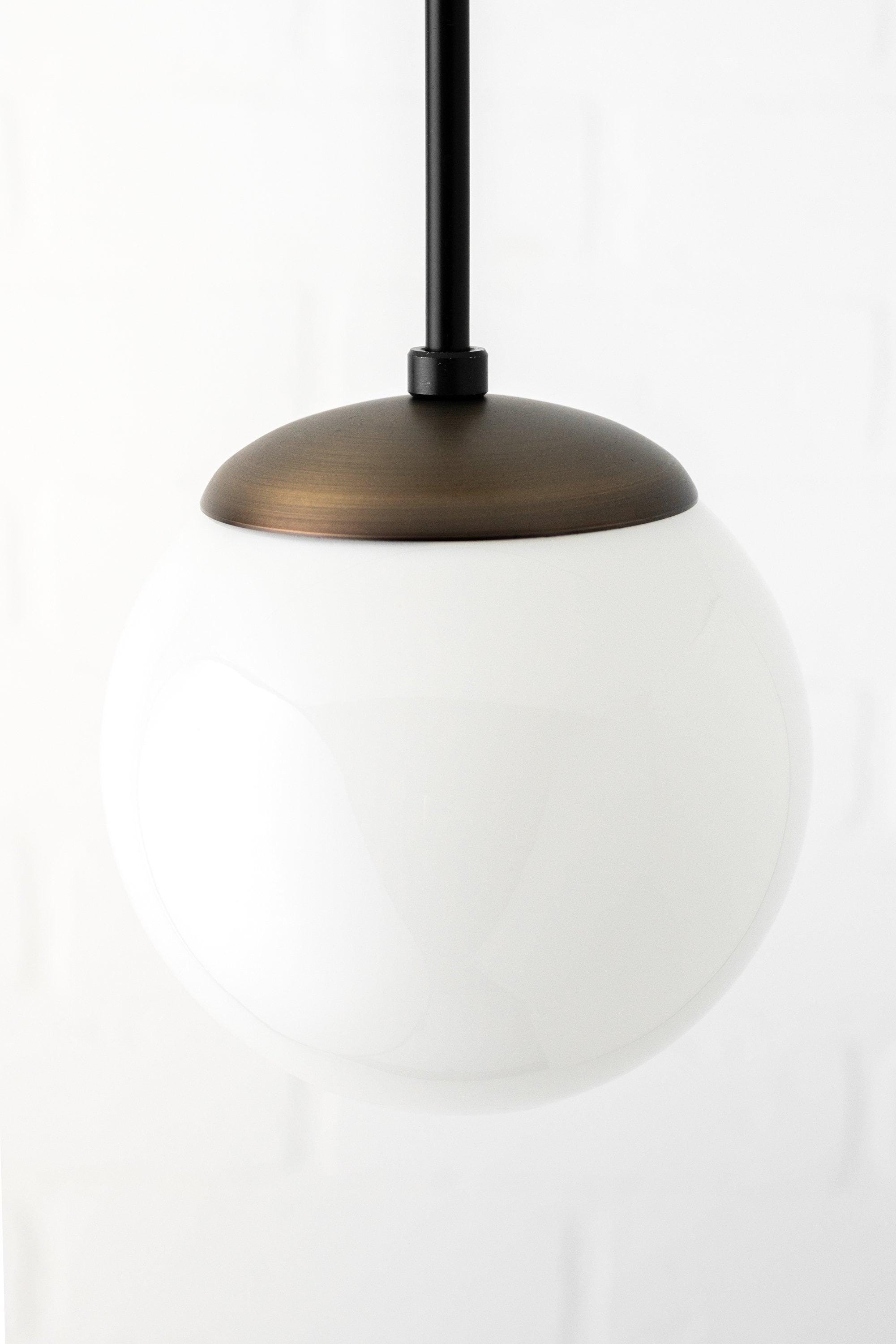 Glorica Glazen Witte Bolvormige Hanglamp - Mid-Century Modern Glazen Hanglamp HL1672