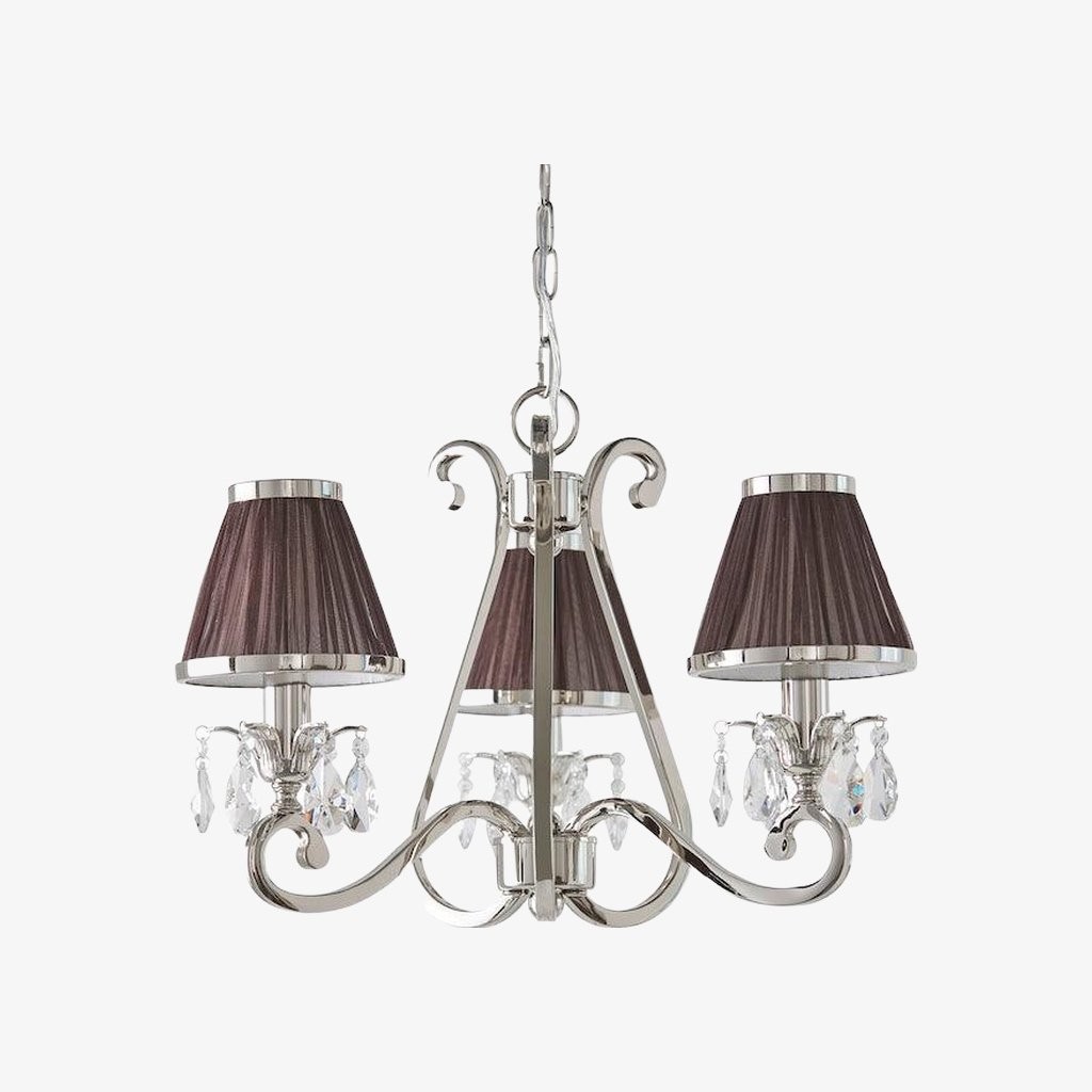 Talonis kroonluchter met meerdere lampen en stoffen armatuur - elegante gebogen metalen armen voor eet- en woonkamer HL2127