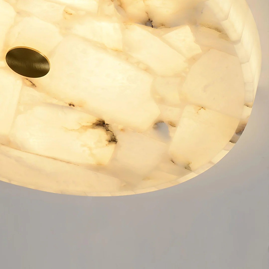 AlbaSphere Moderne Ronde Ultradunne Plafondlamp - Alabaster Hedendaagse Woningverlichting HL2489
