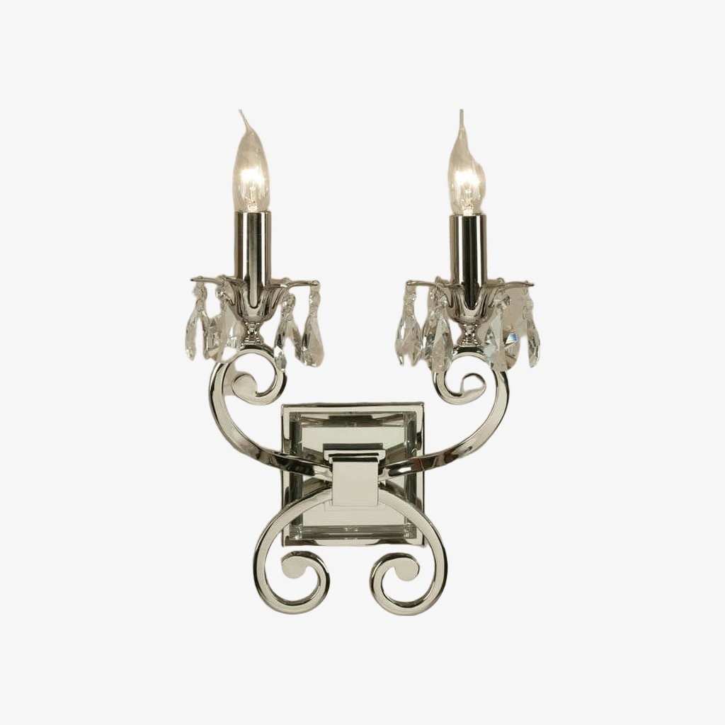 Talonis Crystal Accent Wandlamp - Gebogen Chromen Arm Design voor Woonkamer en Hal HL2180