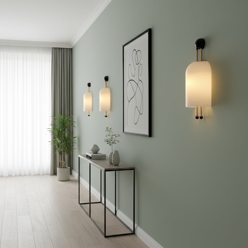 Wandlamp met glazen lantaarn HL3031