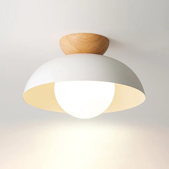 Moderne semi bloemknop houten plafondlamp HL188
