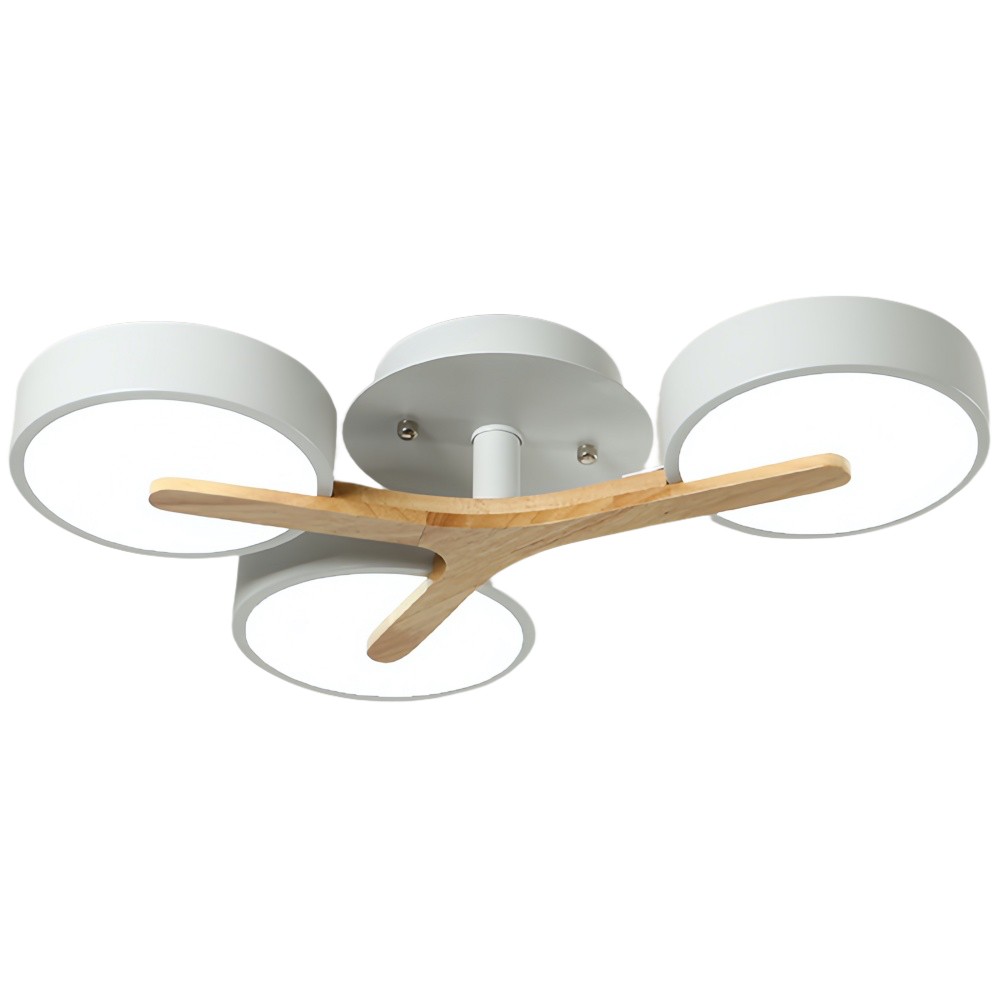 Nordic Disc Wood Plafondlamp - LED Semi-Flush Mount voor Slaapkamer HL1353